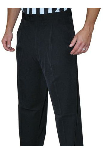 BKS 271 Men's 100% Black Dacron Polyester Pleated Basketball Official's Pant with Slash Pockets