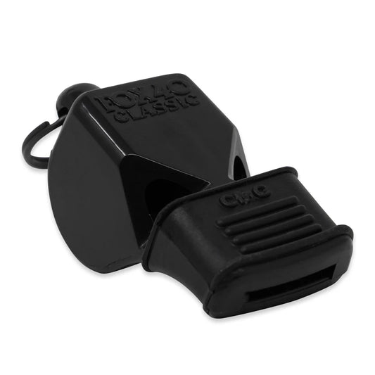 Fox 40 Black Plastic Whistle with Cushioned Mouth Grip