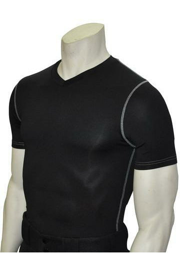 BKS 411 Men's Black Compression V-Neck Shirt